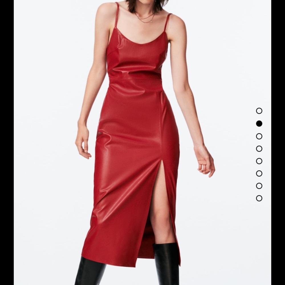 Zara faux leather slip dress
